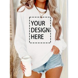 Men's Custom Sweater Personalized with Your Own Logo/Text/Design - Loose Fit Crew Neck Pullover, Machine Washable Winter Sweater for Weddings, Parties, Team Uniforms & Corporate Branding - Custom Logo Sweater for Events & Team Apparel (Men), PLUS