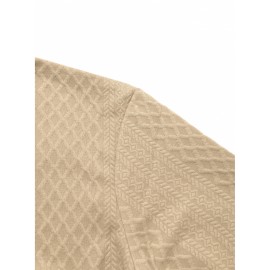 Men'S Jacquard Knit Sweatshirt for Autumn And Winter, Casual Outdoor Long Sleeve Pullover with Stand Collar, Plus Size