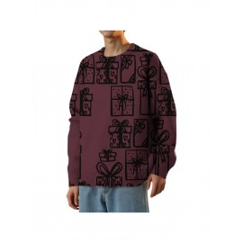 Men'S Winter Coat & T-Shirt - Long Sleeve Round Neck Thermal Base Layer, Olive Green with All-Over Print, Regular Fit Casual & Formal Wear, Warm Layering Top for Cold Weather, Versatile Everyday & Formal Outfits, Durable & Comfortable Men'S Fashion