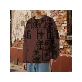 Men'S Winter Coat & T-Shirt - Long Sleeve Round Neck Thermal Base Layer, Olive Green with All-Over Print, Regular Fit Casual & Formal Wear, Warm Layering Top for Cold Weather, Versatile Everyday & Formal Outfits, Durable & Comfortable Men'S Fashion