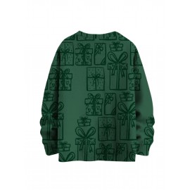 Men'S Winter Coat & T-Shirt - Long Sleeve Round Neck Thermal Base Layer, Olive Green with All-Over Print, Regular Fit Casual & Formal Wear, Warm Layering Top for Cold Weather, Versatile Everyday & Formal Outfits, Durable & Comfortable Men'S Fashion