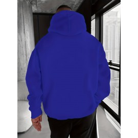 Men'S Oversized Fleece-Lined Hooded Sweatshirt with Surf & Beach Graphic Print - 100% Micro-Elastic Knit, Kangaroo Pocket, Surfing Surf Co. Design, Surfing-Themed Casual Pullover for Surfing, Beachwear & Everyday Comfort (Large Size) - Ideal Gift fo