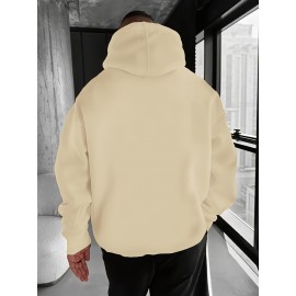 Men'S Oversized Fleece-Lined Hooded Sweatshirt with Surf & Beach Graphic Print - 100% Micro-Elastic Knit, Kangaroo Pocket, Surfing Surf Co. Design, Surfing-Themed Casual Pullover for Surfing, Beachwear & Everyday Comfort (Large Size) - Ideal Gift fo