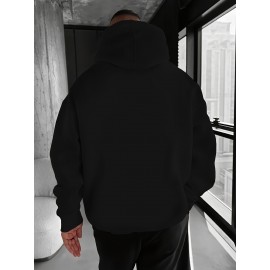 Men'S Oversized Fleece-Lined Hooded Sweatshirt with Surf & Beach Graphic Print - 100% Micro-Elastic Knit, Kangaroo Pocket, Surfing Surf Co. Design, Surfing-Themed Casual Pullover for Surfing, Beachwear & Everyday Comfort (Large Size) - Ideal Gift fo