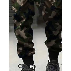 Men'S 3D Printed Camouflage Hoodie - Durable Blend Lightweight Pullover with Adjustable Hood, Long Sleeve Casual Streetwear Sweatshirt for Outdoor Activities & Casual Attire, All-Season Comfortable Men'S Fashion Apparel (Green/Brown), Plus Size