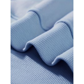 Men'S Loose Fit Sweatshirt - White Pullover with Minimalist Graphic, Soft Polyester Long Sleeve Shirt for Everyday & Formal Wear, Machine Washable Winter Sweater for Men, Sweater, Casual Wear, Korean Fashion, Durable Construction, Printed Top, Streetwear Lovers, PLUS SIZE