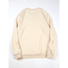 Men's Christmas Tree Print Sweatshirt - Long Sleeve Crew Neck Casual Pullover with Merry Christmas Lettering & Snowflake Design, Purple Red/Green Holiday Sweater for Spring/Autumn, Festive Winter Party Outfit, PLUS SIZE