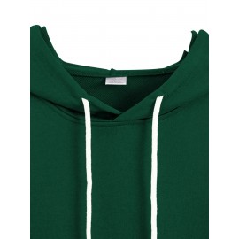 Men'S Plus Size Hoodie - Navy Pullover Sweatshirt, Regular Fit Long Sleeve Hooded Sweater for Everyday & Formal Wear, Soft Knit Fabric with Slight Stretch - Big & Tall Friendly