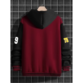 Men's Large Size Baseball Jacket A-69 Letter Print (A for Alpha, 69 for Number 6 & 9) - Plus Size Outerwear with Snap Closure & Pockets, Machine-Washable Polyester Spring/Fall Winter Casual Wear - Christmas Gift for Big & Tall Men, PLUS SIZE