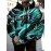 Men's Japanese Dragon Print Hooded Zip-Up Jacket - Turquoise Blue & Black 3D Scale Design, Full-Zip Korean/Kazoku Style Coat, Anime/Manga Inspired Casual Wear, Breathable & Machine Washable, Plus Size Relaxed Fit for Gym, Running, Spring/Fall Outdoor - Japanese Dragon Motif with Full-Length Zipper Closure, No Lining, Standout Statement Piece for Men's Fashion (Casual & Statement Outfit), PLUS SIZE