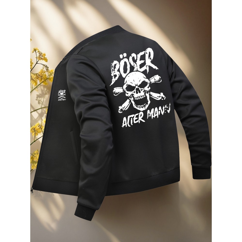 Men'S Plus-Size Casual Stylish Print Pocket Jacket, Plus Size