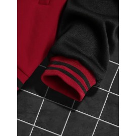 Men's Large Plus Size New York Logo Baseball Uniform Jacket - Winter Outdoor Casual Snap Button Closure Coat with Letter 'NY' Emblem, Machine Washable Polyester, Christmas Gift for Fans, PLUS SIZE