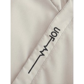 [Plus Size Sports Jacket] Lightweight Windproof Men's Plus Size Sports Jacket | Embroidered Letters, Zippered Pockets, Durable, Breathable, Machine Washable for All Seasons