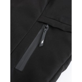 [Plus Size Sports Jacket] Lightweight Windproof Men's Plus Size Sports Jacket | Embroidered Letters, Zippered Pockets, Durable, Breathable, Machine Washable for All Seasons