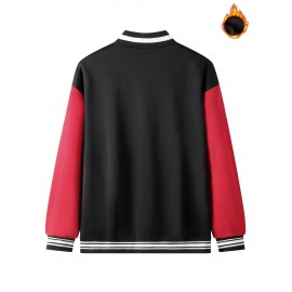 Men'S Plus Size Baseball Jacket | Los Angeles Style, Letter and Number 23 Print, Wrinkle Resistant, Casual Sports, Perfect for Parties, Autumn and Winter