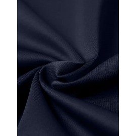 Plus Size NO DAYS OFF College Style Comfy Stand Collar Jacket - Slightly Stretch Stylish Zip Up For Autumn & Winter