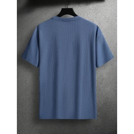 3pcs Men'S Plus Size Casual Short Sleeve T-Shirt Set, Essential Basic Tee - Breathable, Soft & Comfortable Waffle Fabric, Solid Color, Round Neck, Perfect for Casual Attire, PLUS SIZE, Men'S Set On, Men'S White Beach Set, Men'S Training Suit Set, Men'S Beach Set For Large Sizes