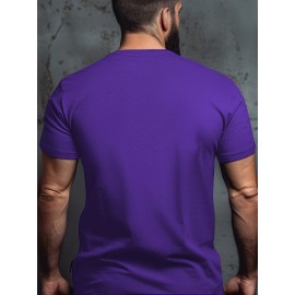 Plus Size Men's Casual Round Neck T-Shirt - 