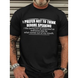 Plus Size Men's Crew Neck T-Shirt - Soft, Breathable, and Stretchy 100% Polyester Knit Fabric, Regular Fit with Funny Humorous Slogan for Spring, Summer, and Fall Seasons