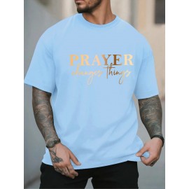 Men's Oversized Big & Tall Light Grey T-Shirt with Inspirational 