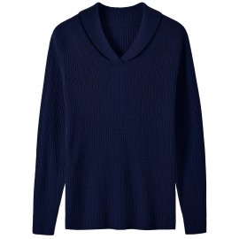 Vintage Men's Shawl Collar Sweater Casual Loose Knit Pullover