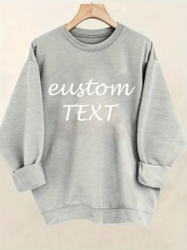 Men'S & Women'S Personalized Hoodie - Custom Text/Logo/Message, Soft Crewneck Pullover Sweatshirt, Loose Fit All-Season Casual Sweater, Machine Washable Custom Gift for Corporate/Events/Events - Durable Everyday Apparel, Corporate Events